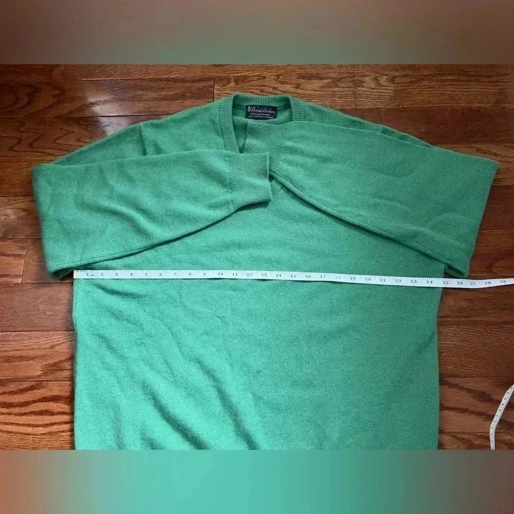 Brooks Brothers 3-Ply Scottish 100% Cashmere Sweater Men’s Green Sz XL - Picture 9 of 12